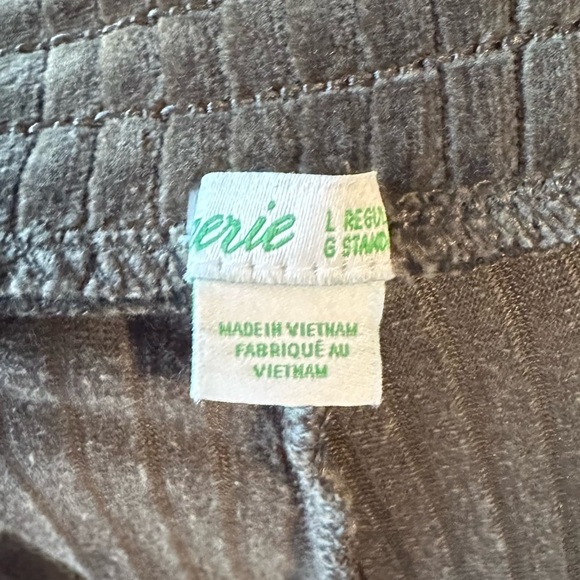 Aerie Green Groove On Velour Ribber Rib Flared High Rise Pants Large - Picture 7 of 9